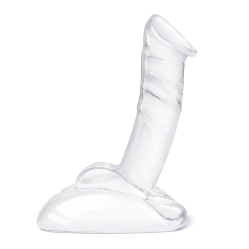 Стеклянный фаллоимитатор на подставке 7,5’’ Rideable Standing Glass Cock With Stability Base - 19 см. фото 3