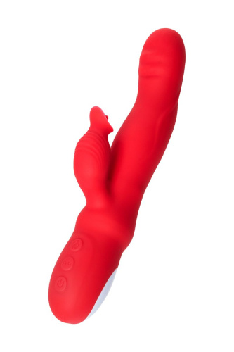 Красный вибратор Redli с двигающейся головкой - 21 см. фото 7