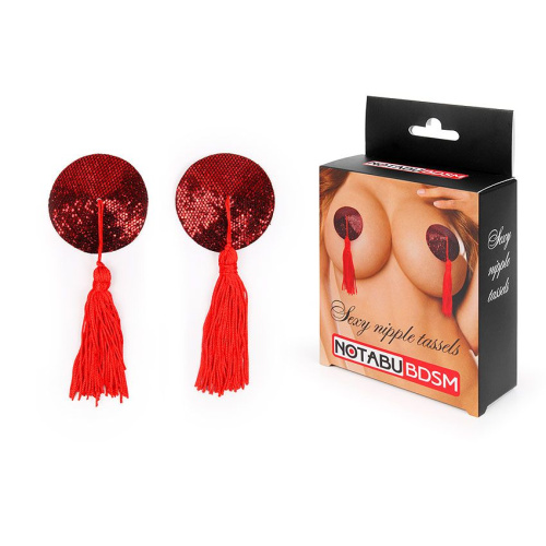 Красные круглые пэстисы с кисточками фото 2 Красные круглые пэстисы с кисточками фото 2