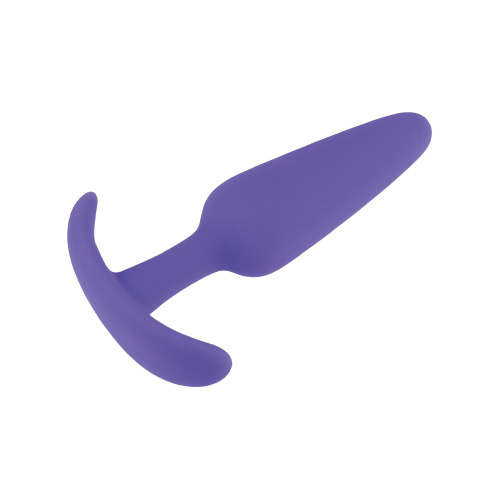 Фиолетовая анальная пробка с ограничителем - 10 см. фото 2