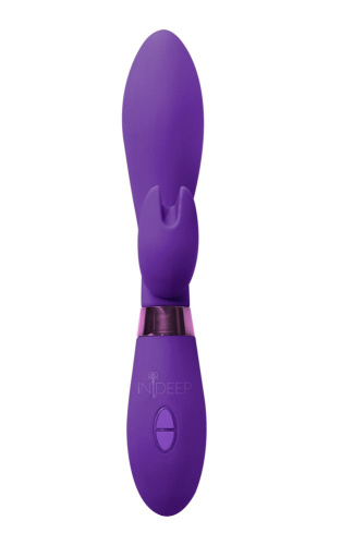 Фиолетовый вибратор Leyla с клиторальным отростком - 20,5 см. фото 3