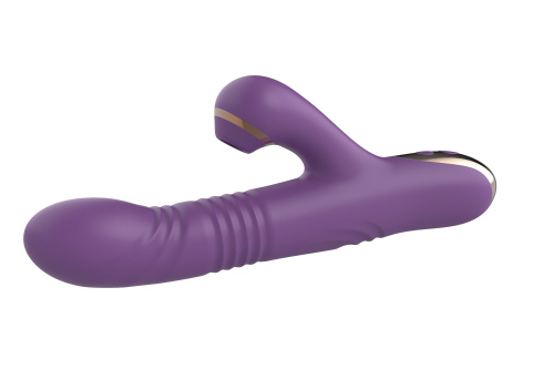 Фиолетовый вибратор-кролик с возвратно-поступательной стимуляцией фото 4