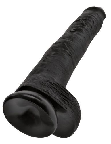 Чёрный фаллоимитатор-гигант 14  Cock with Balls - 37,5 см. фото 4