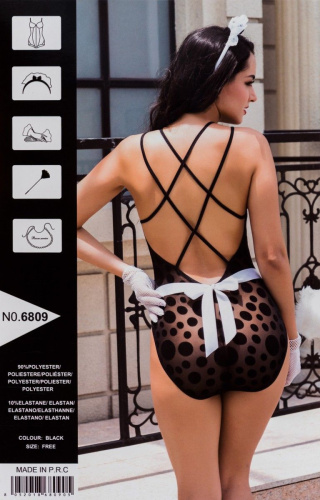 Игривый комплект горничной с пуховкой и передником фото 2