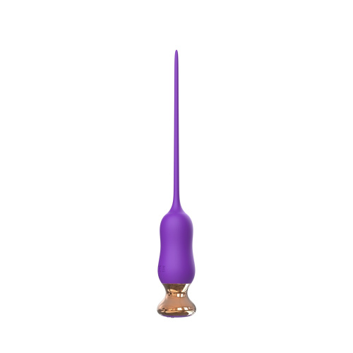 Фиолетовый тонкий стимулятор Nipple Vibrator - 23 см. фото 6