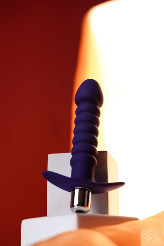 Фиолетовый анальный вибратор Condal - 14 см. фото 10