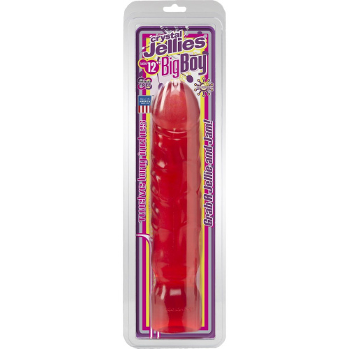 Большой розовый фаллоимитатор Crystal Jellies 12  Big Boy - 29,5 см. фото 2