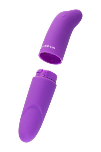Фиолетовый мини-вибратор с вытянутым кончиком - 12,5 см. фото 5