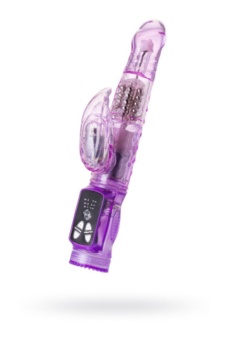 Фиолетовый вибратор High-Tech fantasy с клиторальным лепестком - 21 см. фото 2