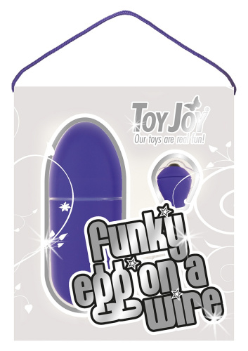 Фиолетовое виброяйцо FUNKY EGG ON A WIRE - 7,5 см. фото 2