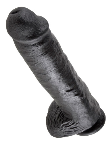 Черный фаллоимитатор-гигант на присоске - 28 см. фото 4