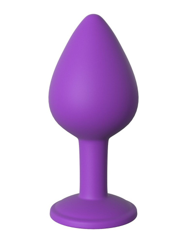 Фиолетовая анальная пробка со стразом Her Little Gem Medium Plug - 8,3 см. фото 3