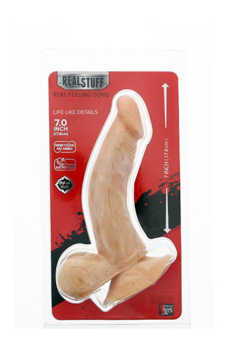 Телесный фаллоимитатор REALSTUFF REAL FEELING DONG 7INCH - 17,8 см. фото 2