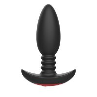 Черная анальная вибропробка Anal Vibrator с пультом ДУ - 13,5 см.