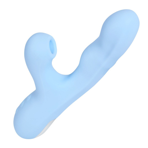 Голубой вибратор с ротацией и вакуумной стимуляцией BeYourLover Rosubi фото 2