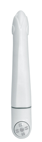 Белый вибратор Karma - 17,5 см.