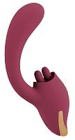 Малиновый вибратор с подвижными язычками 2 Function Vibrator - 20,6 см.
