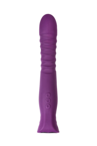 Фиолетовый гибкий вибратор Lupin с ребрышками - 22 см. фото 3