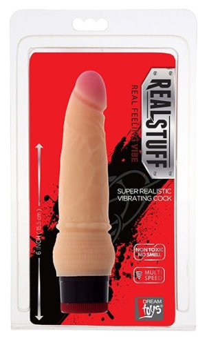 Вибратор-реалистик со встроенным пультом REALSTUFF 6INCH VIBRATOR - 15,5 см. фото 2