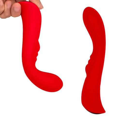 Красный вибромассажер 6  Silicone G-Spot Fun - 19,1 см. фото 4