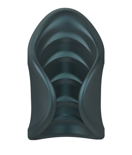 Серый сквозной мастурбатор с вибрацией Manwan Starter