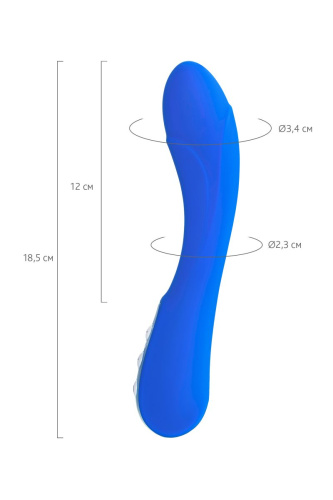 Нереалистичный синий вибратор BLURY - 18,5 см. фото 10