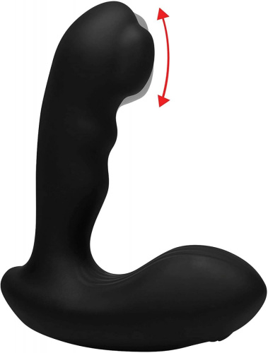 Черный стимулятор простаты Alpha-Pro 7X P-Milker Silicone Prostate Stimulator with Milking Bead фото 2