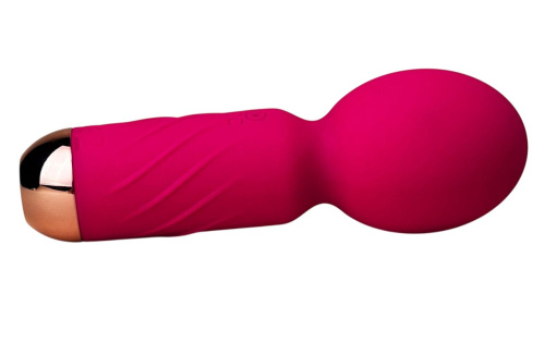 Ярко-розовый мини-wand вибратор для стимуляции эрогенных зон фото 3