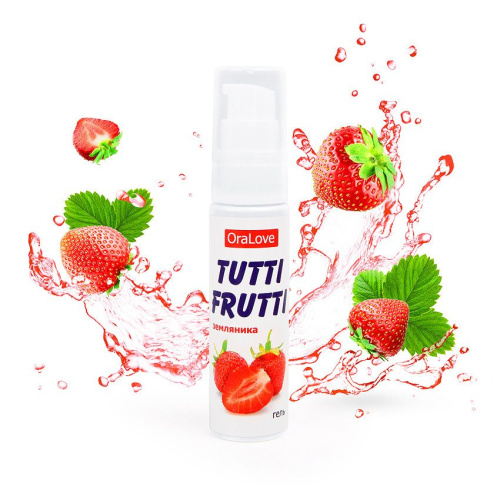 Гель-смазка Tutti-Frutti с земляничным вкусом - 30 гр. фото 2