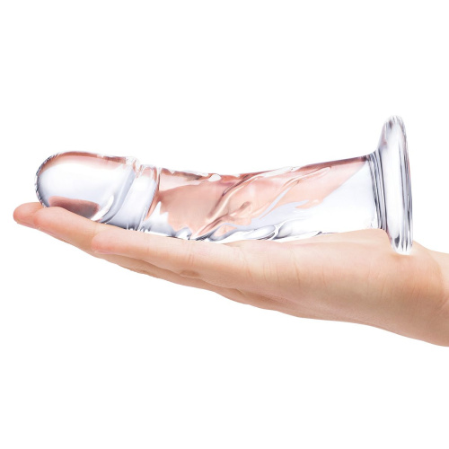 Стеклянный фаллоимитатор из стекла 7’’ Curved Realistic Glass Dildo With Veins - 15,9 см. фото 5