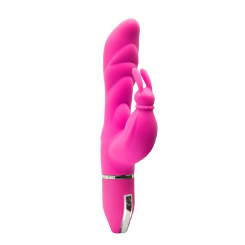 Розовый вибратор с клиторальным зайчиком PURRFECT SILICONE DELUXE DUO VIBE PINK - 18 см. Розовый вибратор с клиторальным зайчиком PURRFECT SILICONE DELUXE DUO VIBE PINK - 18 см.