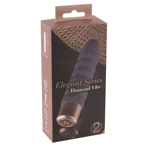 Фиолетовый мини-вибратор Elegant Diamond Vibe - 15 см. фото 2