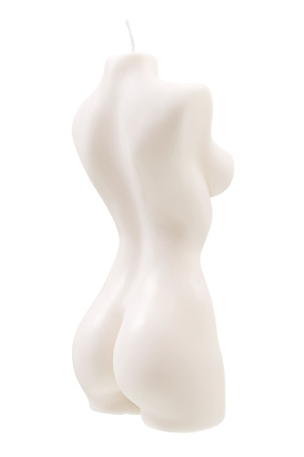 Белая интерьерная свеча в форме женского торса - 850 гр. фото 6