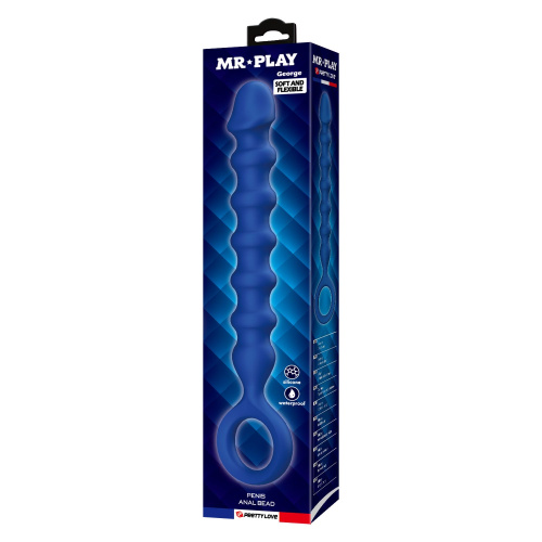 Синяя анальная цепочка - 28,5 см. фото 3 Синяя анальная цепочка - 28,5 см. фото 3