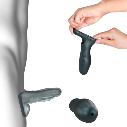 Серая силиконовая насадка на пенис с подхватом Manwan Ryzer фото 3 Серая силиконовая насадка на пенис с подхватом Manwan Ryzer фото 3