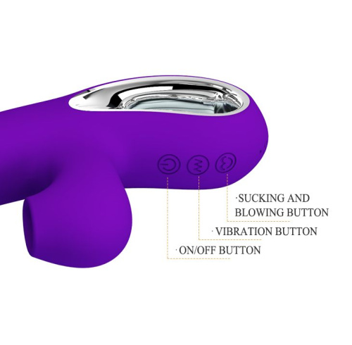 Фиолетовый вибратор Jersey с вакуумной стимуляцией - 21,8 см. фото 4