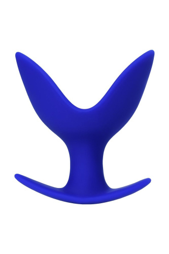 Синяя силиконовая расширяющая анальная втулка Bloom - 9,5 см. фото 3