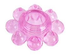 Розовое гелевое эрекционное кольцо-цветок