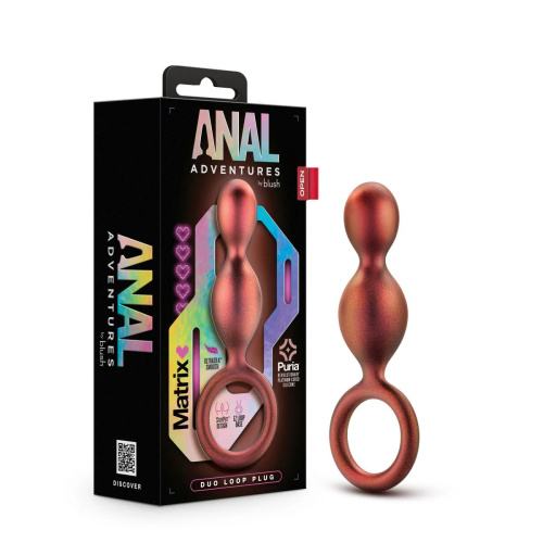 Коричневый анальный стимулятор Duo Loop Copper Anal Plug - 13,3 см. фото 5
