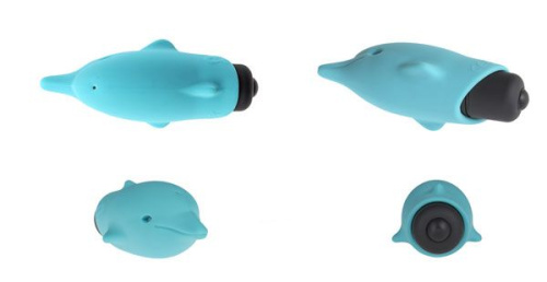 Голубой вибростимулятор-дельфин Lastic Pocket Dolphin - 7,5 см. фото 3