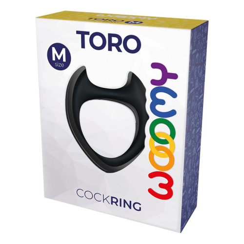 Черное эрекционное кольцо с рожками Wooomy Toro M фото 3 Черное эрекционное кольцо с рожками Wooomy Toro M фото 3