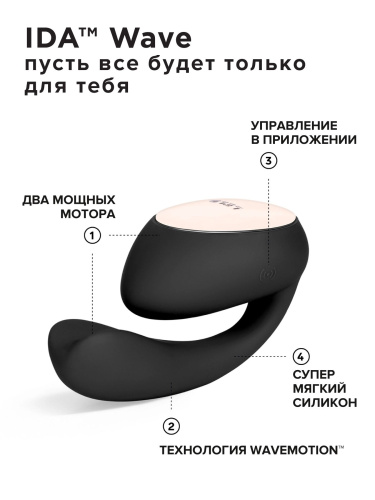 Черный вибратор с управлением через приложение Lelo Ida Wave фото 4