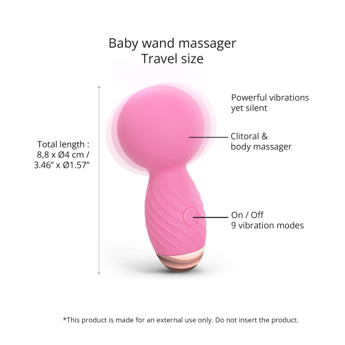 Розовый мини-wand вибратор Itsy Bitsy Mini Wand Vibrator фото 2