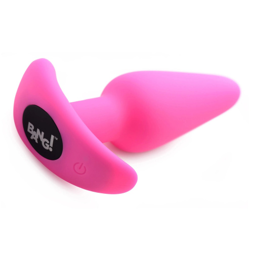 Розовая анальная вибропробка с пультом ДУ 21X Remote Control Vibrating Silicone Butt Plug - 10,4 см. фото 2