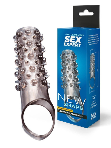 Дымчатая насадка на пенис с шипами и выпуклостями - 12 см. фото 3 Дымчатая насадка на пенис с шипами и выпуклостями - 12 см. фото 3