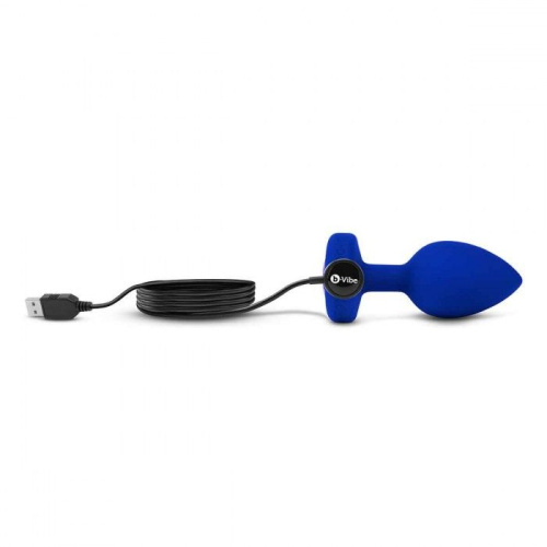 Синяя вибропробка Vibrating Jewel Plug L/XL - 11 см. фото 6