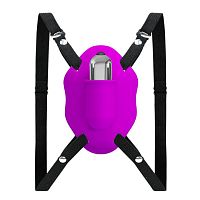 Лиловый вибростимулятор для клитора Love Rider на ремешках