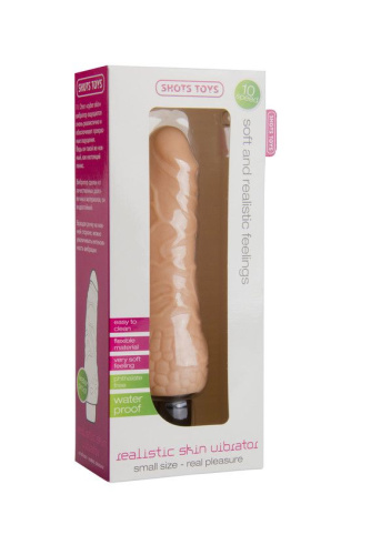 Телесный вибратор-реалистик Realistic Skin Vibrator Small - 16,3 см. фото 2