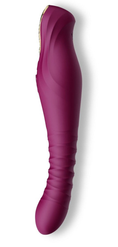 Фиолетовый вибратор King с функцией возвратно-поступательных движений - 30,2 см. фото 2