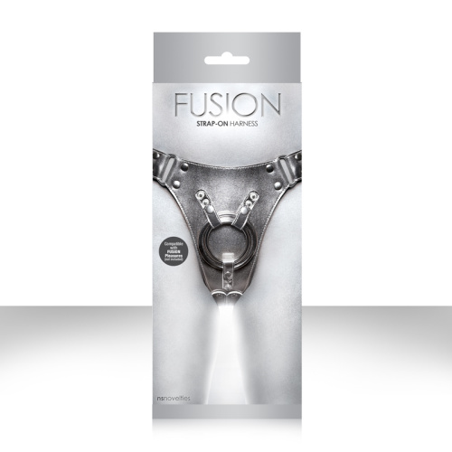 Серебристые страпон-трусики Fusion Strap On Harness для крепления фаллоимитаторов фото 3